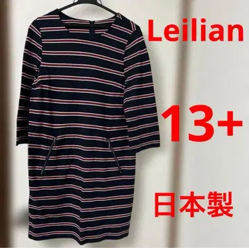 Leilian 레리안 보더 무늬 원피스 면 100% 일본제 13+