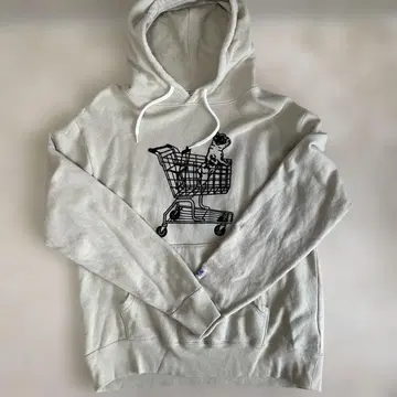 TES 베이지 개와 쇼핑 카트 후드티 L