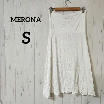 MERONA [ S ] 화이트 플레어 스커트 페미닌 심플