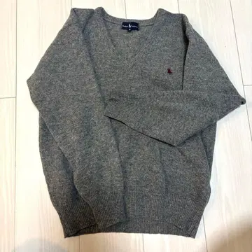 랄프 로렌 V넥 스웨터 M 그레이