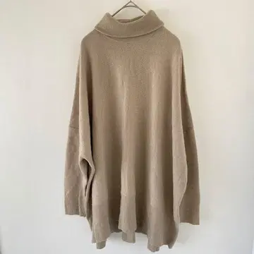 미라 오웬 울 캐시미어 하이넥 니트 풀오버 루즈핏 빅