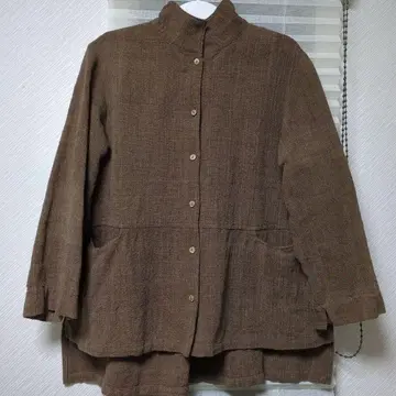 [ 거의 새상품 ] 라오스 자켓 셔츠 코튼 일본제 브라운 겉옷
