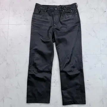 새상품급 할리데이비슨 천연 가죽 가죽 팬츠 라이더 블랙 블랙 34