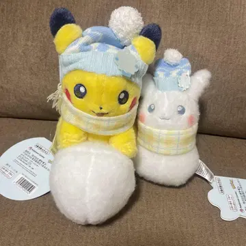 [ 2세트 ] 포켓몬 봉제 인형 피카츄와 눈놀이 피카츄 눈사람