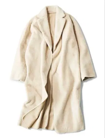 Think fur 에코 퍼 롱 코트 ( 크림 베이지 )