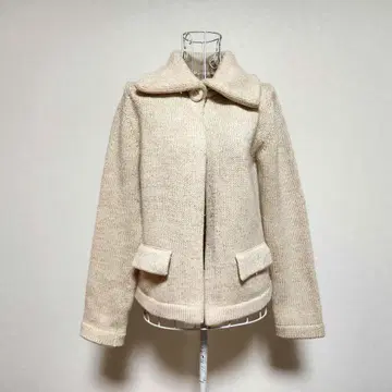 이에나 IENA 라메 믹스 두꺼운 원단 긴팔 가디건 아이보리