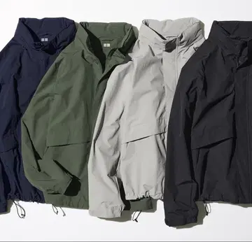 유니클로 윈드프루프 스탠드 블루종