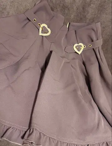 [ 미사용 새상품 ] ROJITA 하트 버클 스커트 퍼플