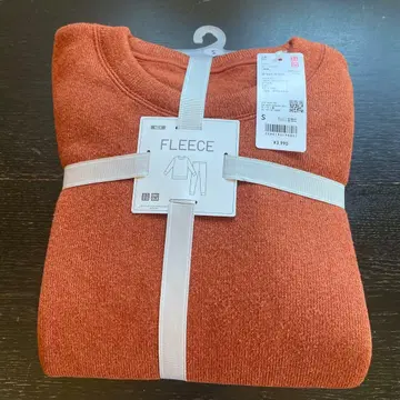 새상품 유니클로 UNIQLO 니트 플리스 세트 S 다크 오렌지/네이비