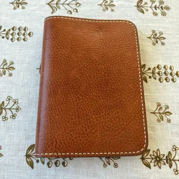 츠치야 가방 브라운 가죽 접이식 지갑