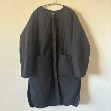 LOWRYSFARM 롱 퀼팅 코트 블랙