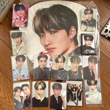 epex 제프 부채 트레이딩 카드, 캔 배지 세트