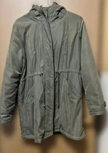 올리브색 플리스 안감 모즈 코트