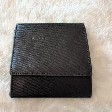 abrAsus 블랙 가죽 얇은 지갑