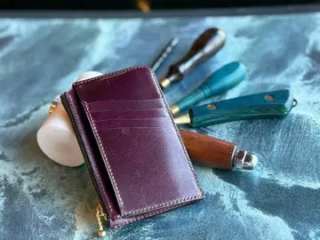 천연 가죽 프래그먼트 케이스 와인 레드