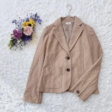 해시 아쉬 울 혼방 테일러드 자켓 뒷 리본 베이지 2