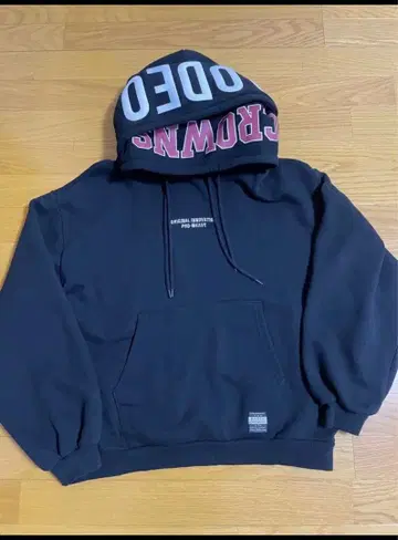 ROGO CROWN 블랙 후드티 더블 후드