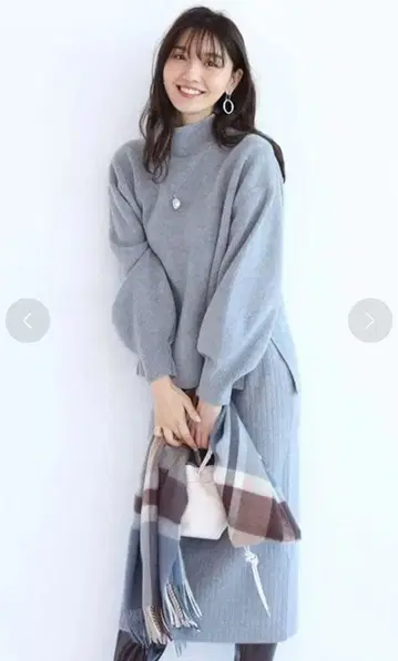 [ 새상품급 ] JUSGLITTY 그레이 리브 니트 셋업 M 사이즈