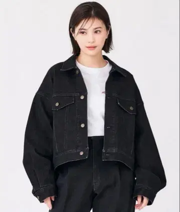 밀크 페도 데님 자켓 블랙 ONE SIZE