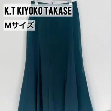 K.T 코무사 스커트 플레어 스커트 롱 스커트 M 그린 가을 겨울