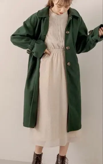 올리브 데 올리브 스텐카라 코트 그린