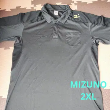 미즈노 피케 셔츠 반팔 블랙 2XL 3L 남성용 얇은 소재