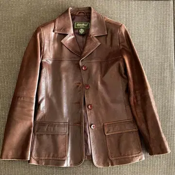 Eddie Bauer 브라운 가죽 자켓 XS