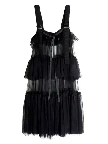 m collection 볼륨 튤 원피스 시스루