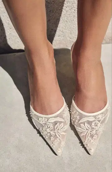 ZARA 펌프스 뮬 자수 레이스 슬링백 스타일 브라이덜