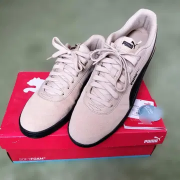 푸마 코트 퓨어 스니커즈 페일 카키 푸마 블랙 30cm