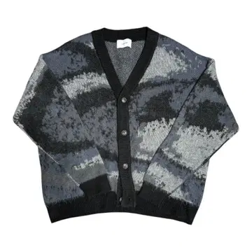 CONFIRM 패턴 그레이 계열 가디건