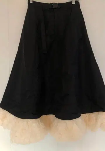 Belted 2way Flower Hem Volume Skirt