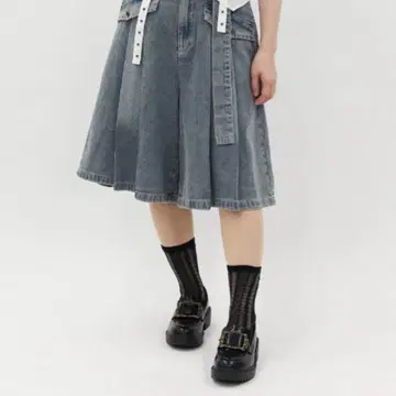 엑시즈팜 데님 팬츠 와이드 하프 팬츠