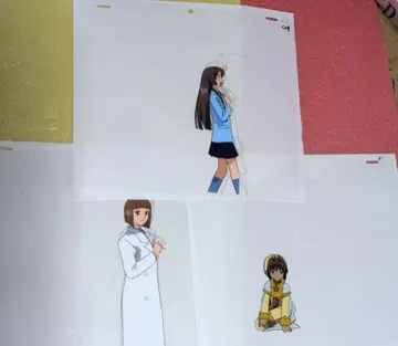카드캡터 사쿠라 애니메이션 셀화 x 3장 (사쿠라, 나쿠루, 선생님)