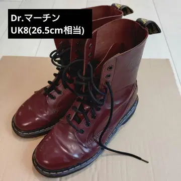 Dr.마틴 10홀 버건디 가죽 부츠 26.5cm 상당