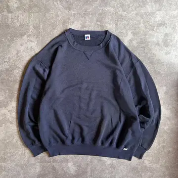 90s 러셀 애슬레틱 맨투맨 트레이닝복 네이비 XL 무지 전면 V