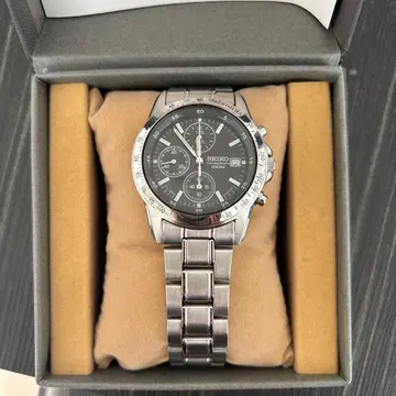 SEIKO 쿼츠 손목시계 크로노그래프 블랙