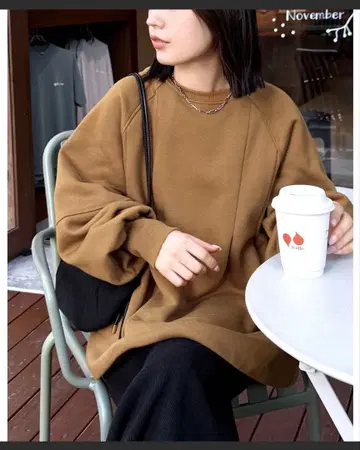 택 포함 reca 속기모 턱 A라인 맨투맨 풀오버