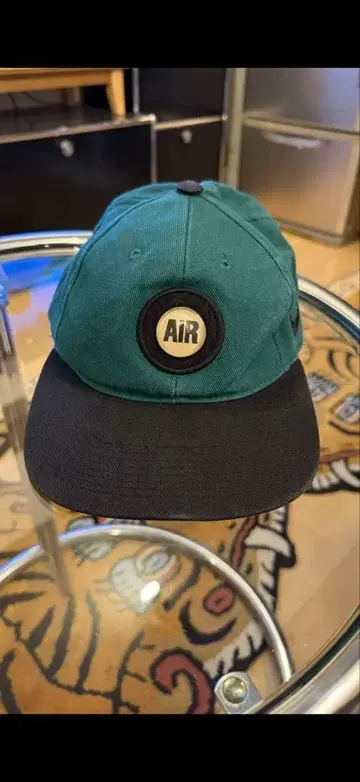 90sNIKE 빈티지 캡 AIR 엠블럼 그린/블랙