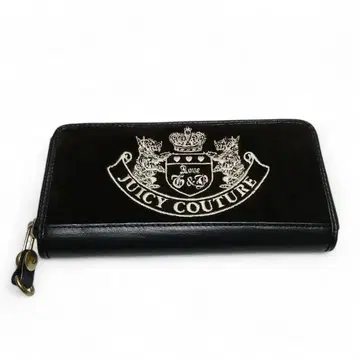 미사용급 JUICY COUTURE 자수 로고 장지갑 라운드 지퍼 블랙