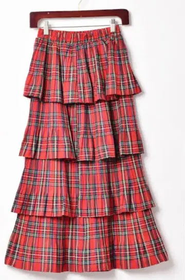 언덕 위 탑 오브 더 힐 빨간 체크 스커트