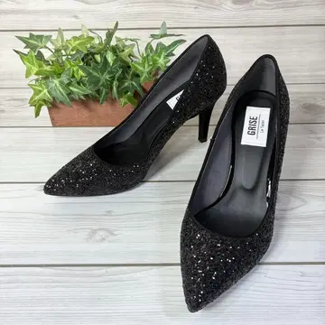 1230 [컨디션 최상] 탈론 그리 글리터 펌프스 블랙 22.5