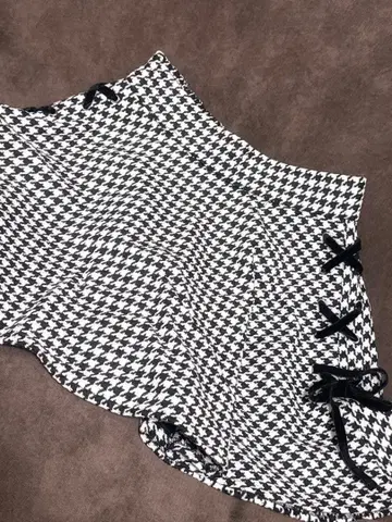 Ank Rouge 하운드투스 체크 패턴 스커트