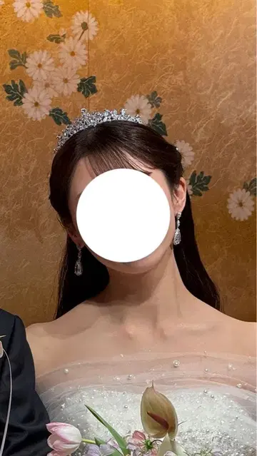 신부 소품 티아라 귀걸이 2점 세트