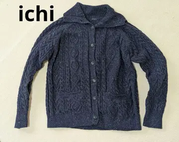 이치 이치 케이블 니트 가디건 네이비