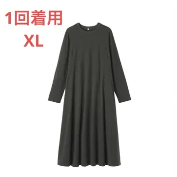 MUJI 코튼 야크 천축 원피스 여성 XL 다크 그레이