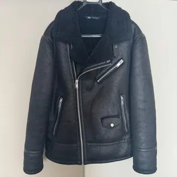 ZARA 페이크 무스탕 더블 라이더스 XL