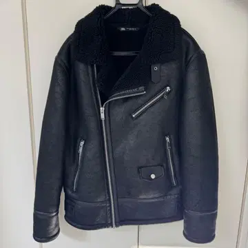 ZARA 페이크 무스탕 더블 라이더스 XL