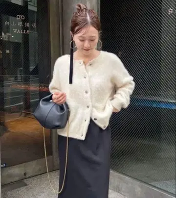 loungedress FUR 캐시미어 2WAY 니트 화이트 프리 사이즈