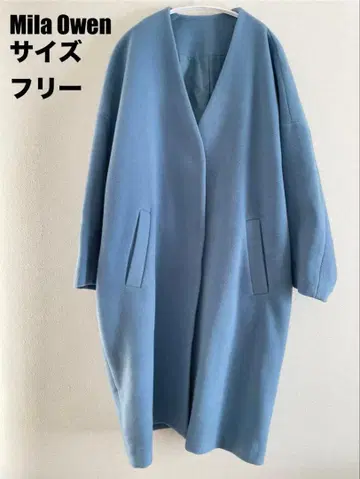Mila Owen 블루 롱 코트 프리 사이즈